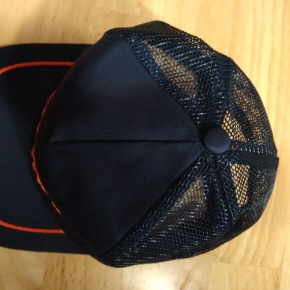 Vintage Roadway Spell Out Logo Rope Mesh Trucker Snap Back Hat - Picture 3 of 7